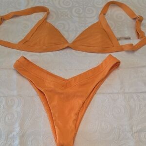 SHEIN Vibrant Orange Bikini Top